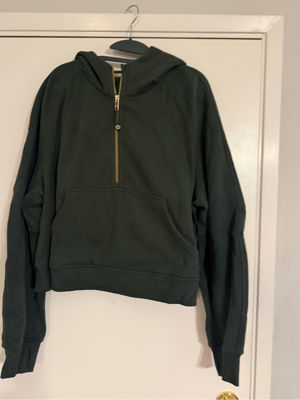 lululemon athletica Dark Green Half-Zip Hoodie Sweater